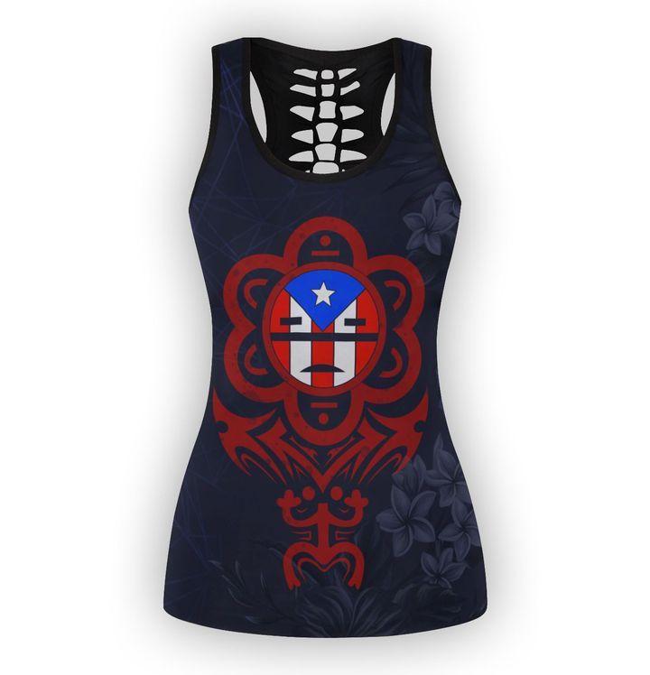 Puerto Rico Hollow Tanktop & Legging Outfit For Women TH20061201A