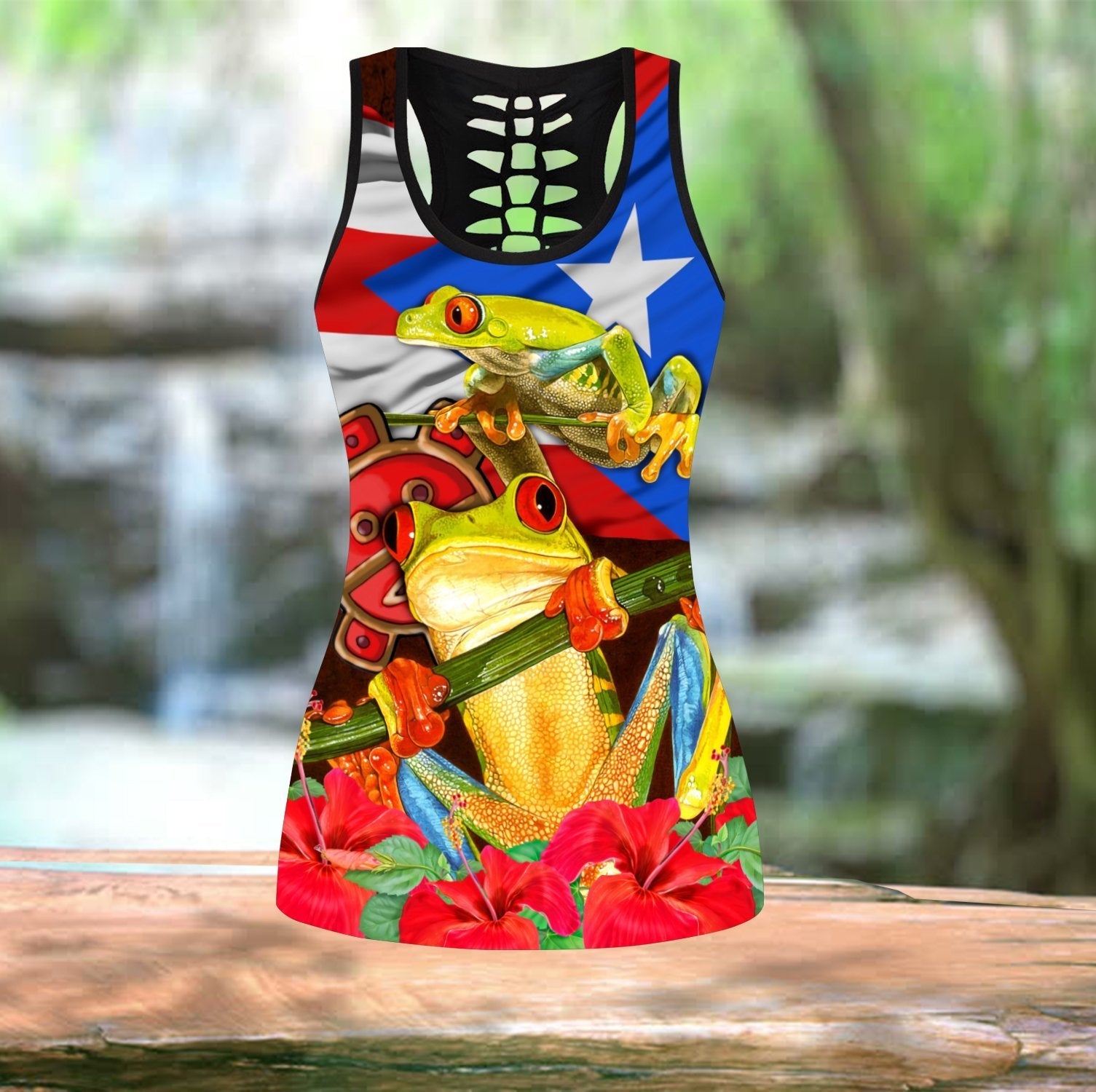Puerto Rico Caribbean Frog With Maga Flower Combo Outfit QB06222002