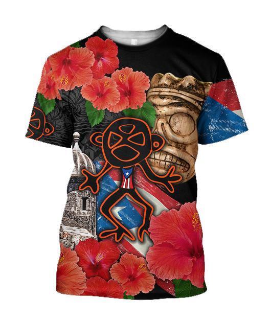 Puerto Rico Sol Taino With Maga Flower Shirts JJ19062002