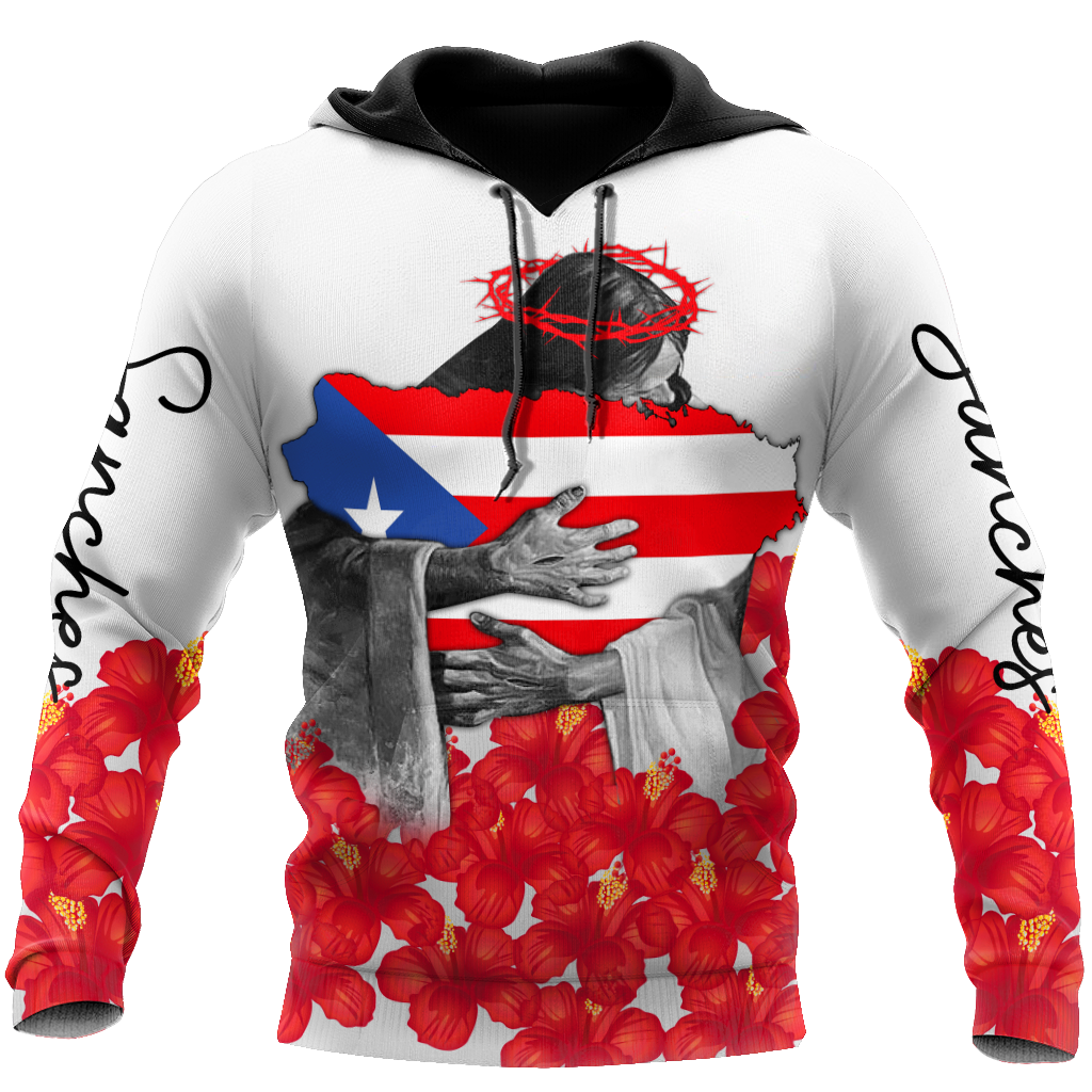 Customize Name God Love Puerto Rico Hoodie For Men And Women TNA08032107