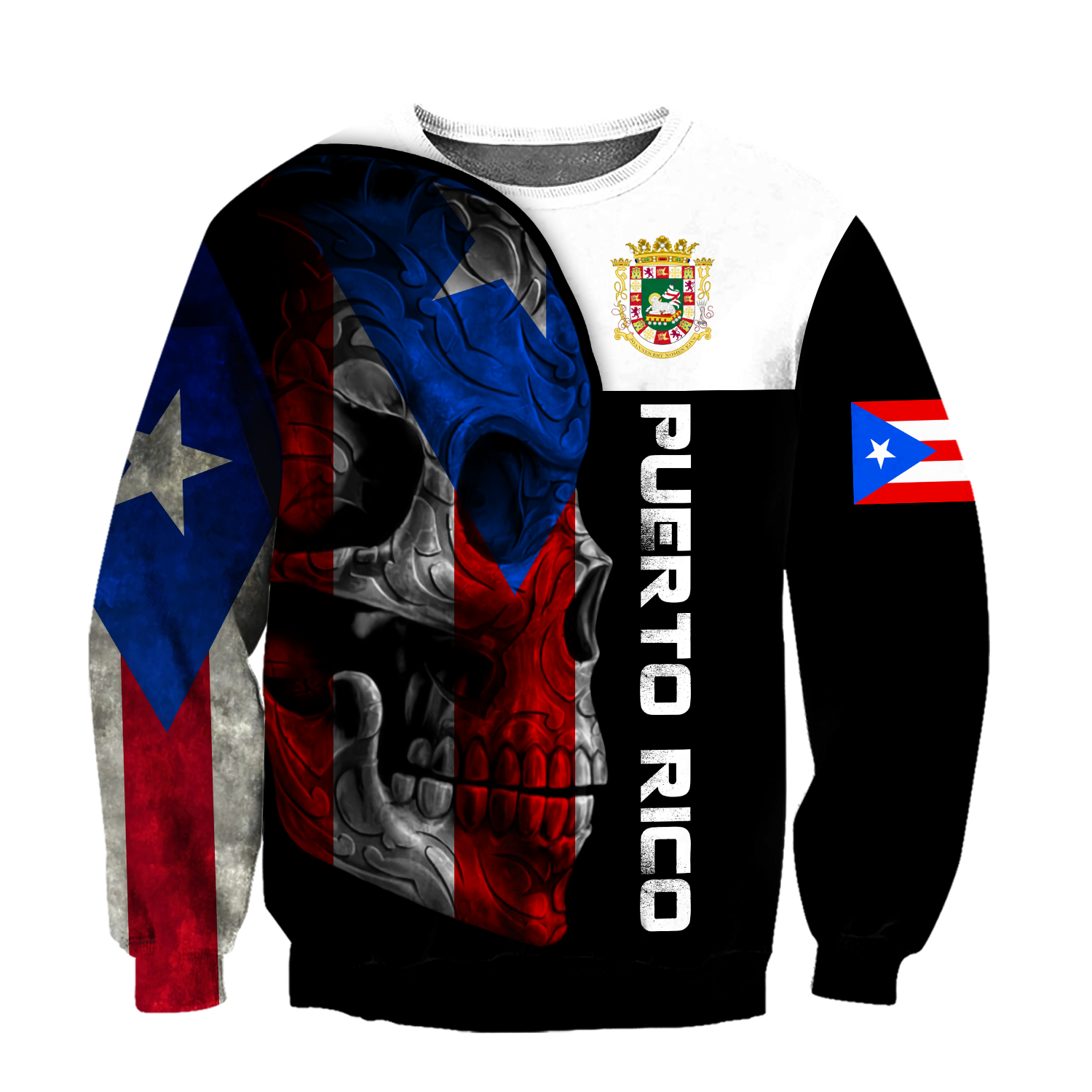 Puerto Rico Skulls With Coat Of Arms Lover Shirt TH20061606S