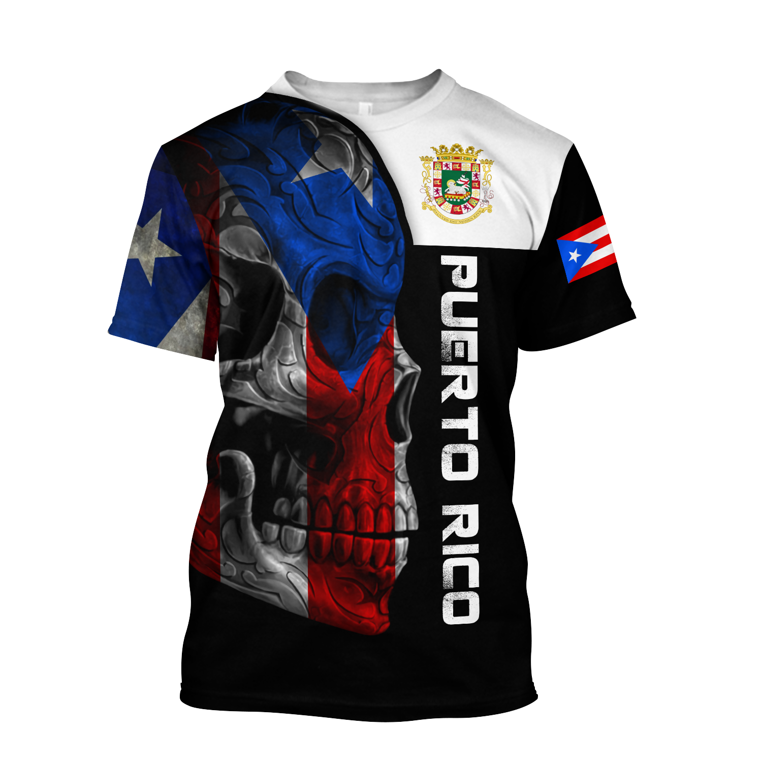 Puerto Rico Skulls With Coat Of Arms Lover Shirt TH20061606S
