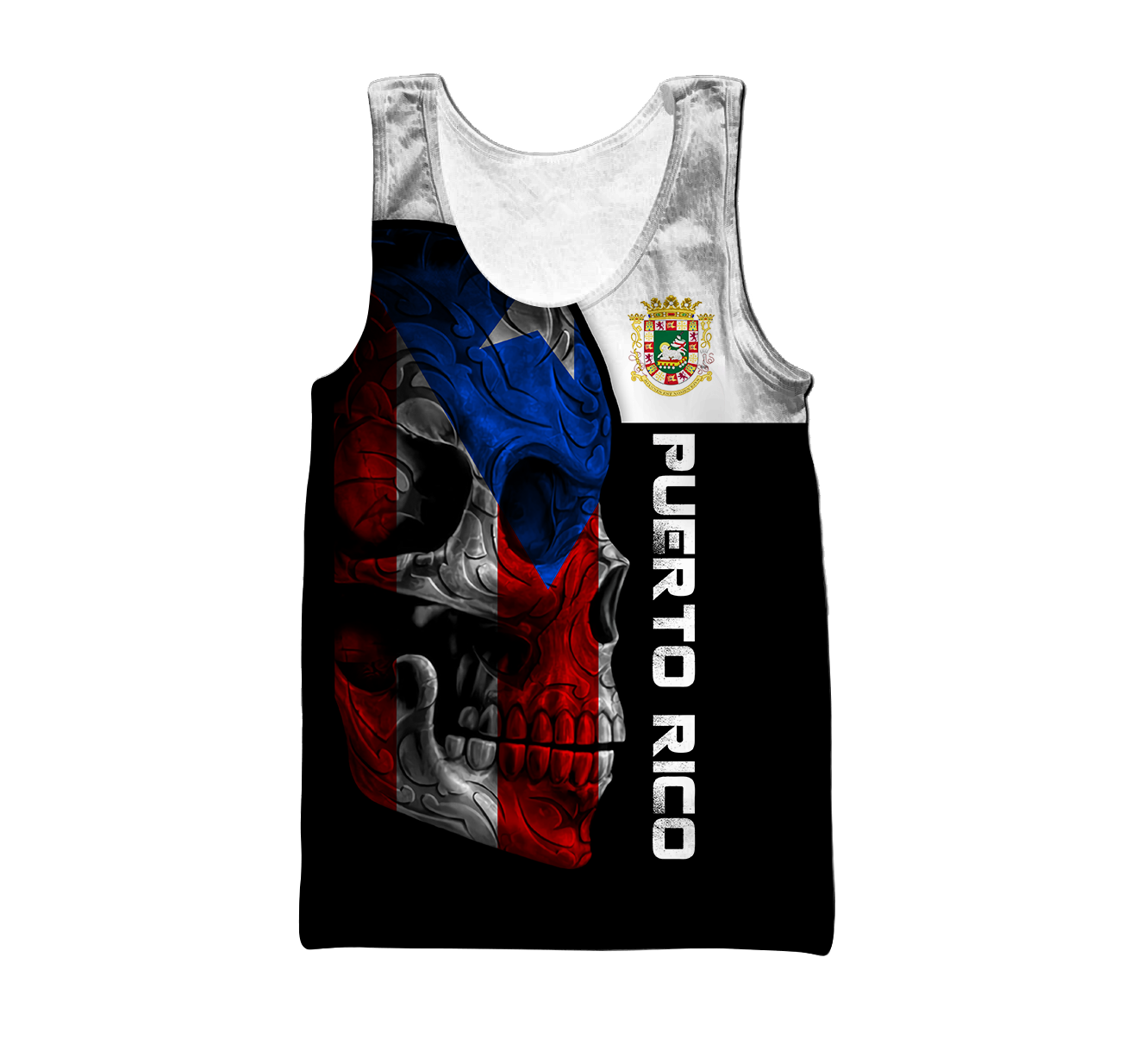 Puerto Rico Skulls With Coat Of Arms Lover Shirt TH20061606S