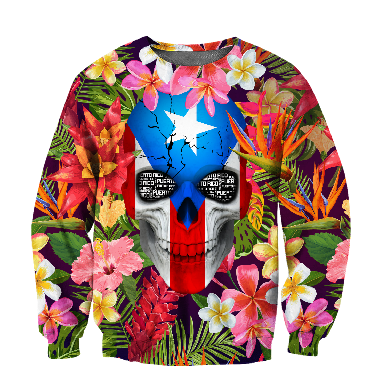 Puerto Rico Floral Skulls Shirt TH20061605S