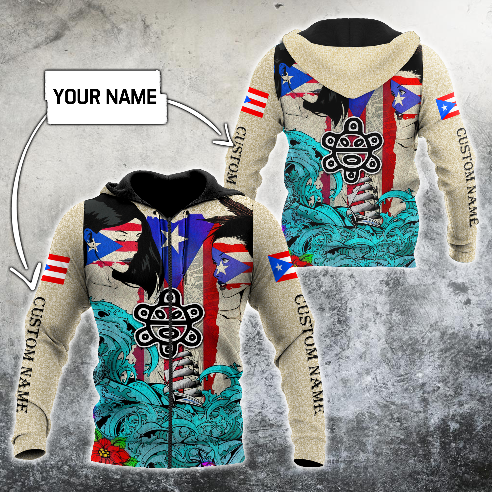 Custom Name Sweet Girls Puerto Rico Hoodie For Men And Women MH16032107