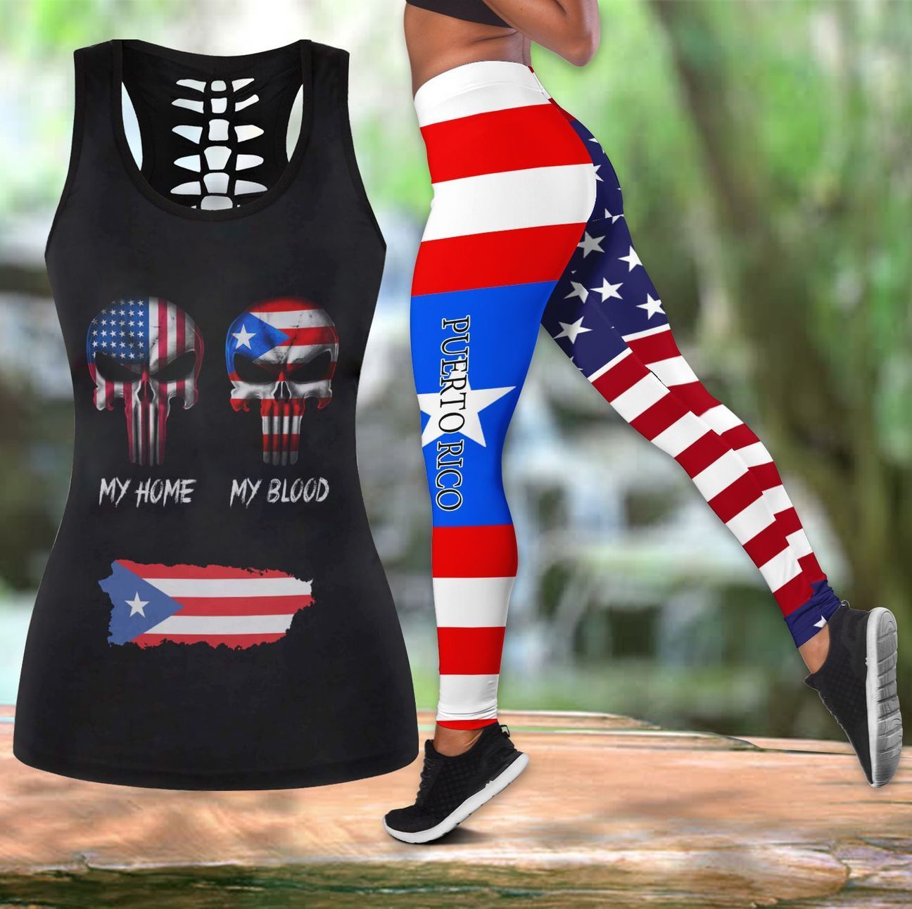 Puerto Rico And America Lover 3D All Over Print Combo Outfit TH20061602