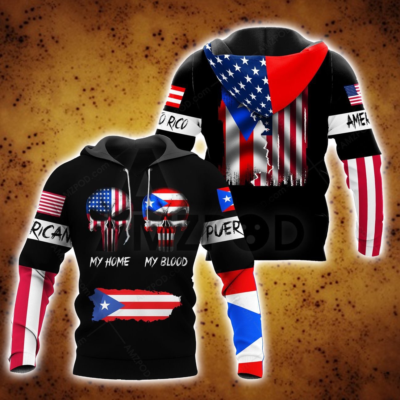 Puerto Rico And America Skull Lover Shirt TQH20061802