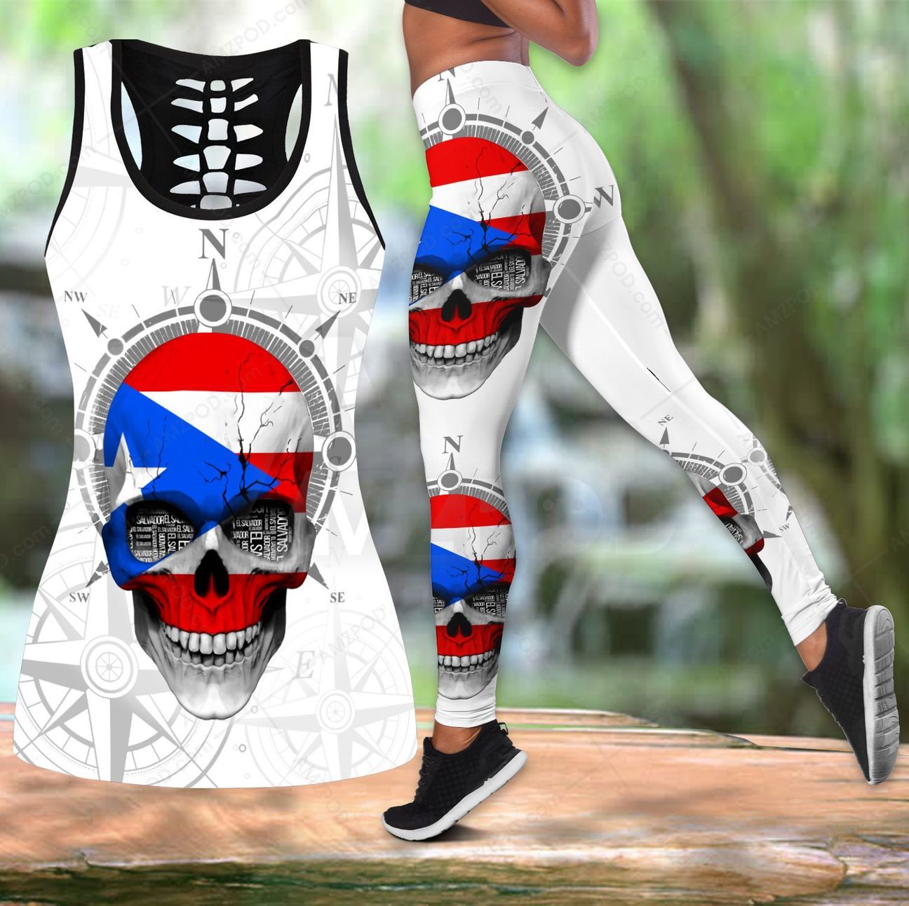 Puerto Rico Flag Skull Combo Outfit TH20061706