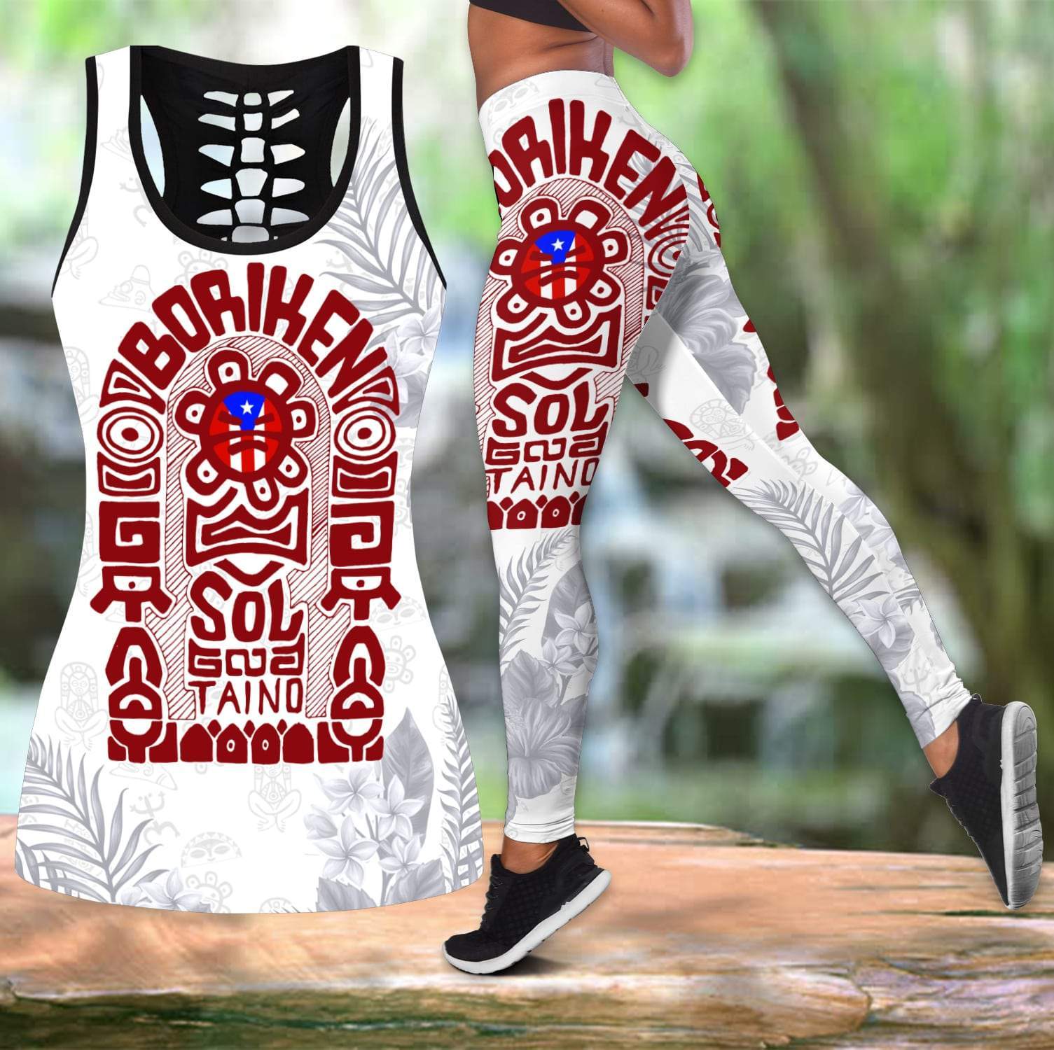 Puerto Rico Reb Sol Taino With White Color Combo Outfit QB06232005S