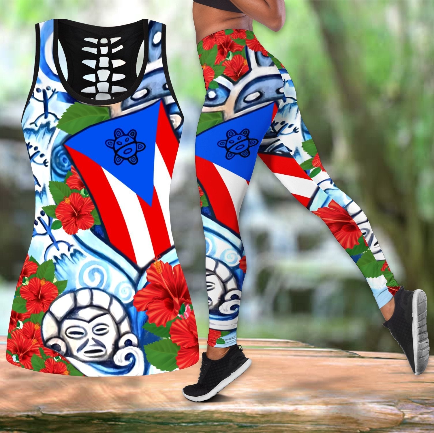 Puerto Rico Sol Taino Art Painting Combo Outfit QB06202004