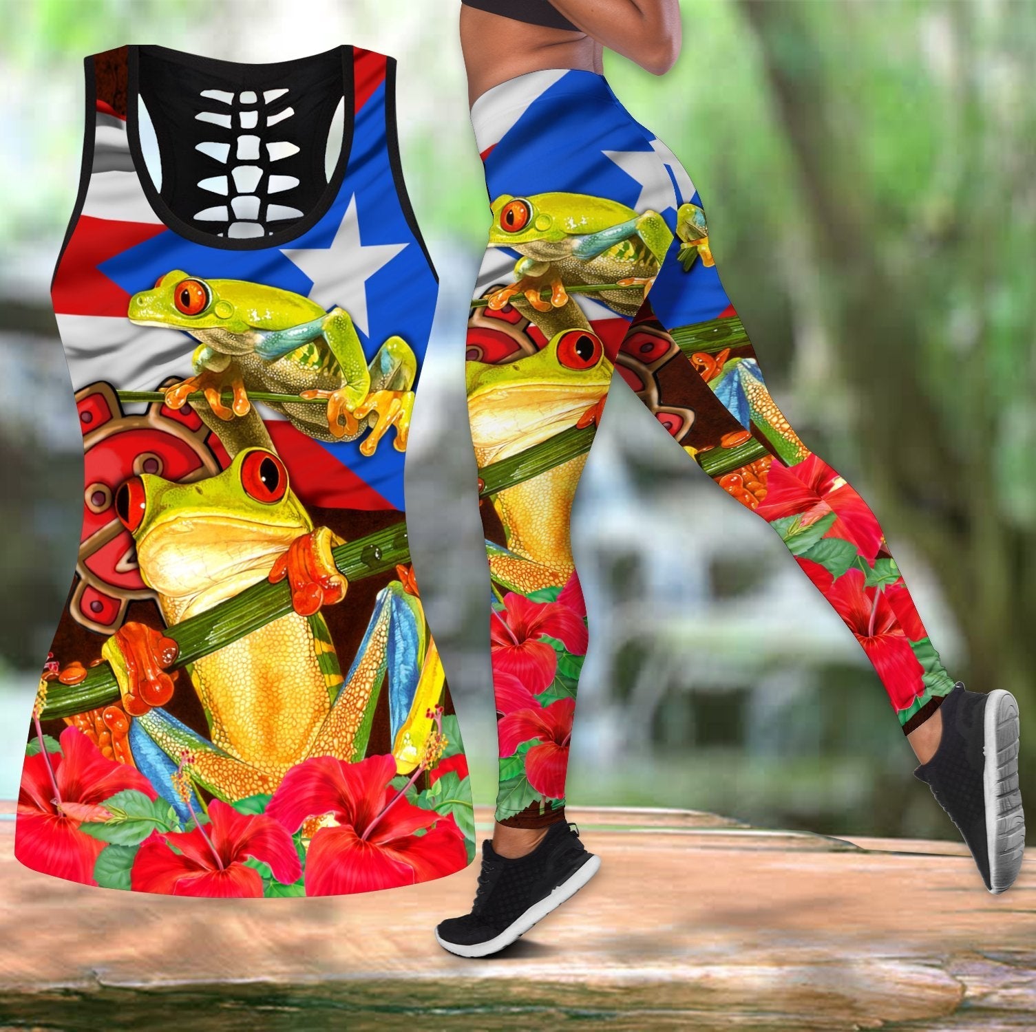 Puerto Rico Caribbean Frog With Maga Flower Combo Outfit QB06222002