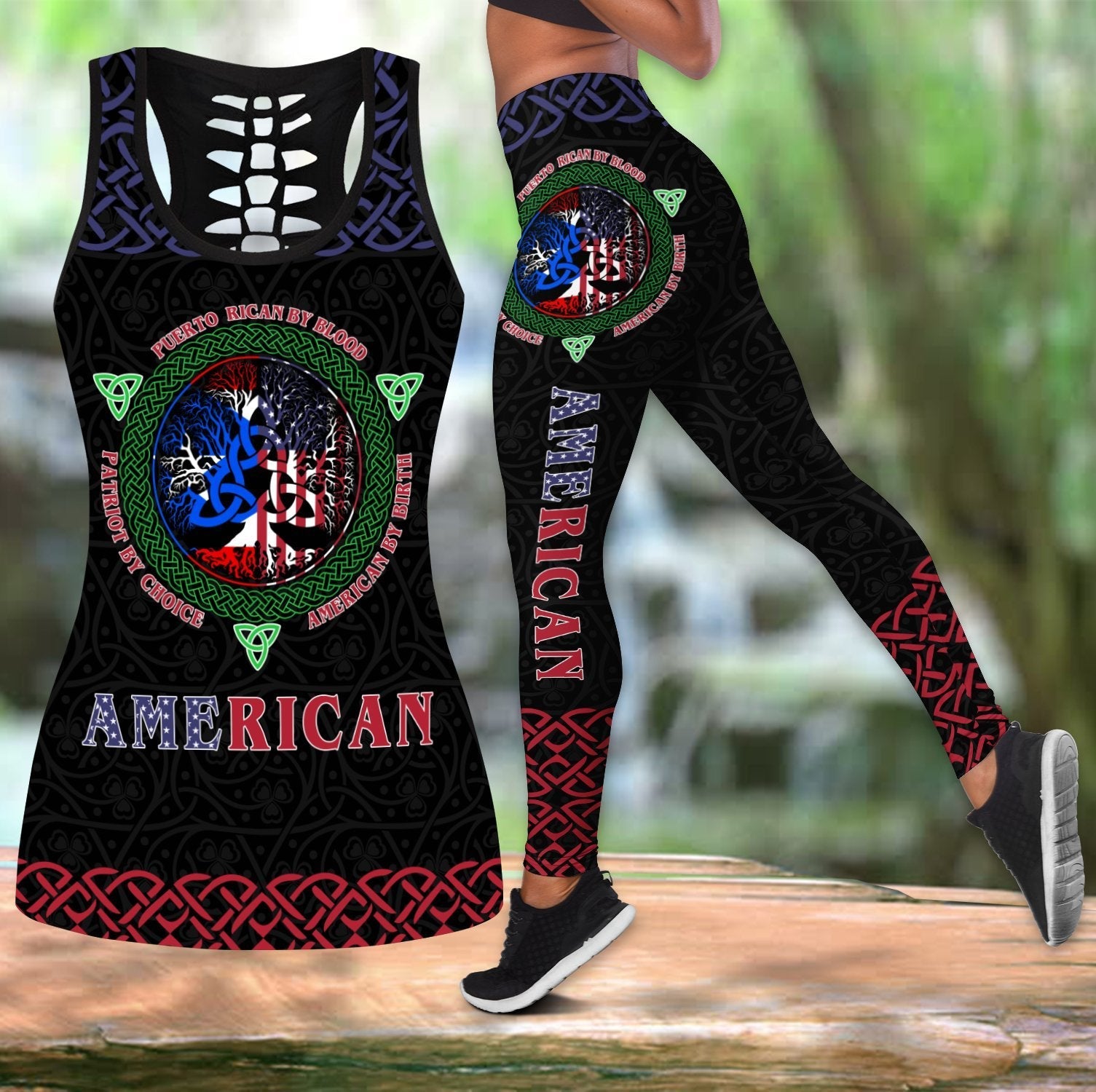 Puerto Rico And America Lover 3D All Over Print Combo Outfi QB06162001-TH