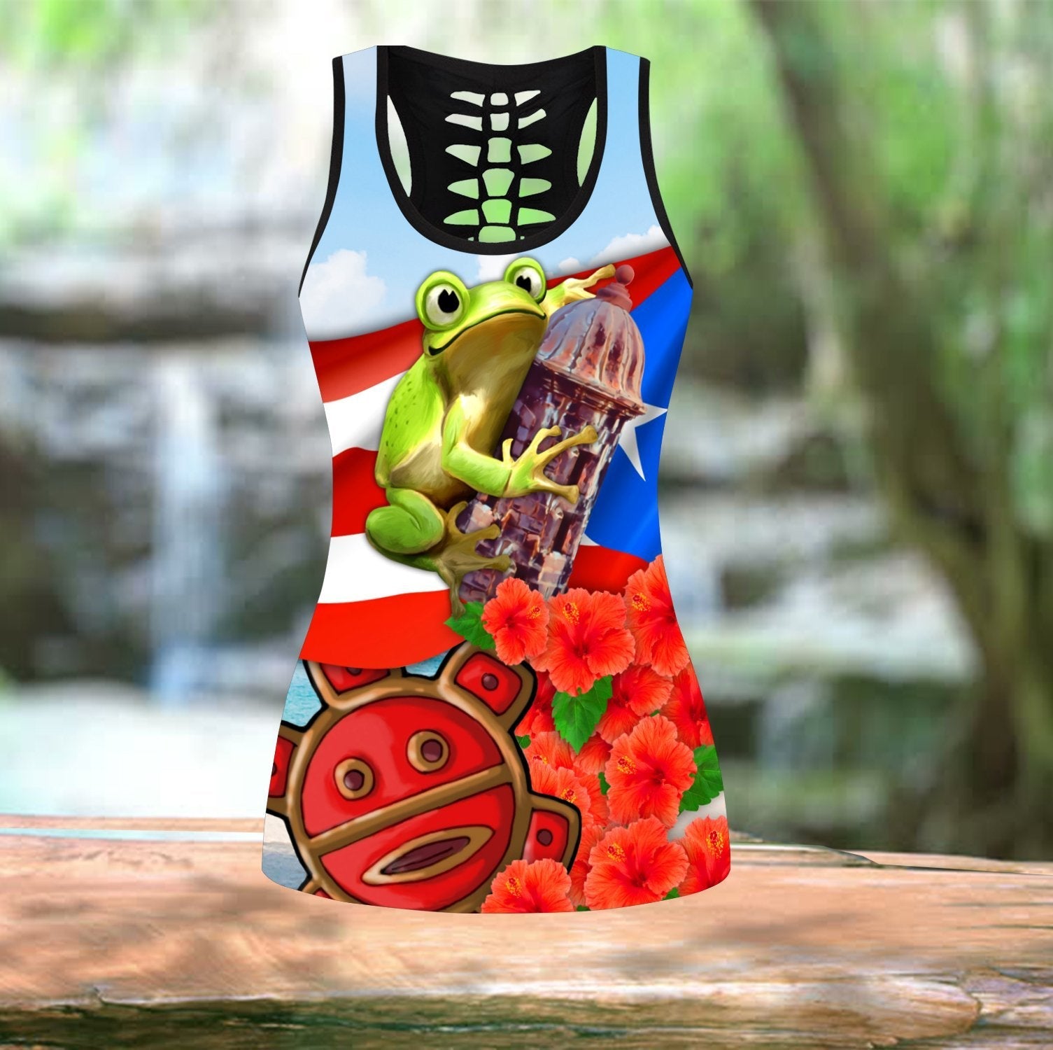 Puerto Rico Cute Caribbean Frog With Maga Flower Combo Outfit QB06222001