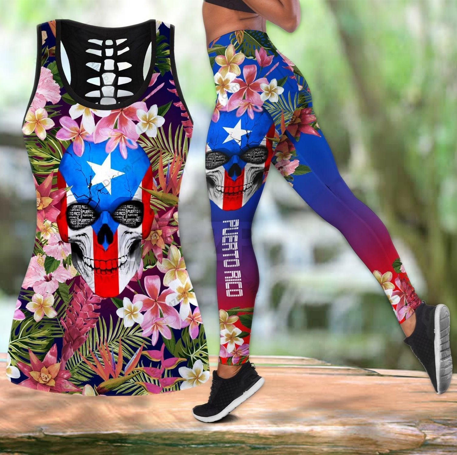 Puerto Rico Floral Skull Combo Outfit TH20061605
