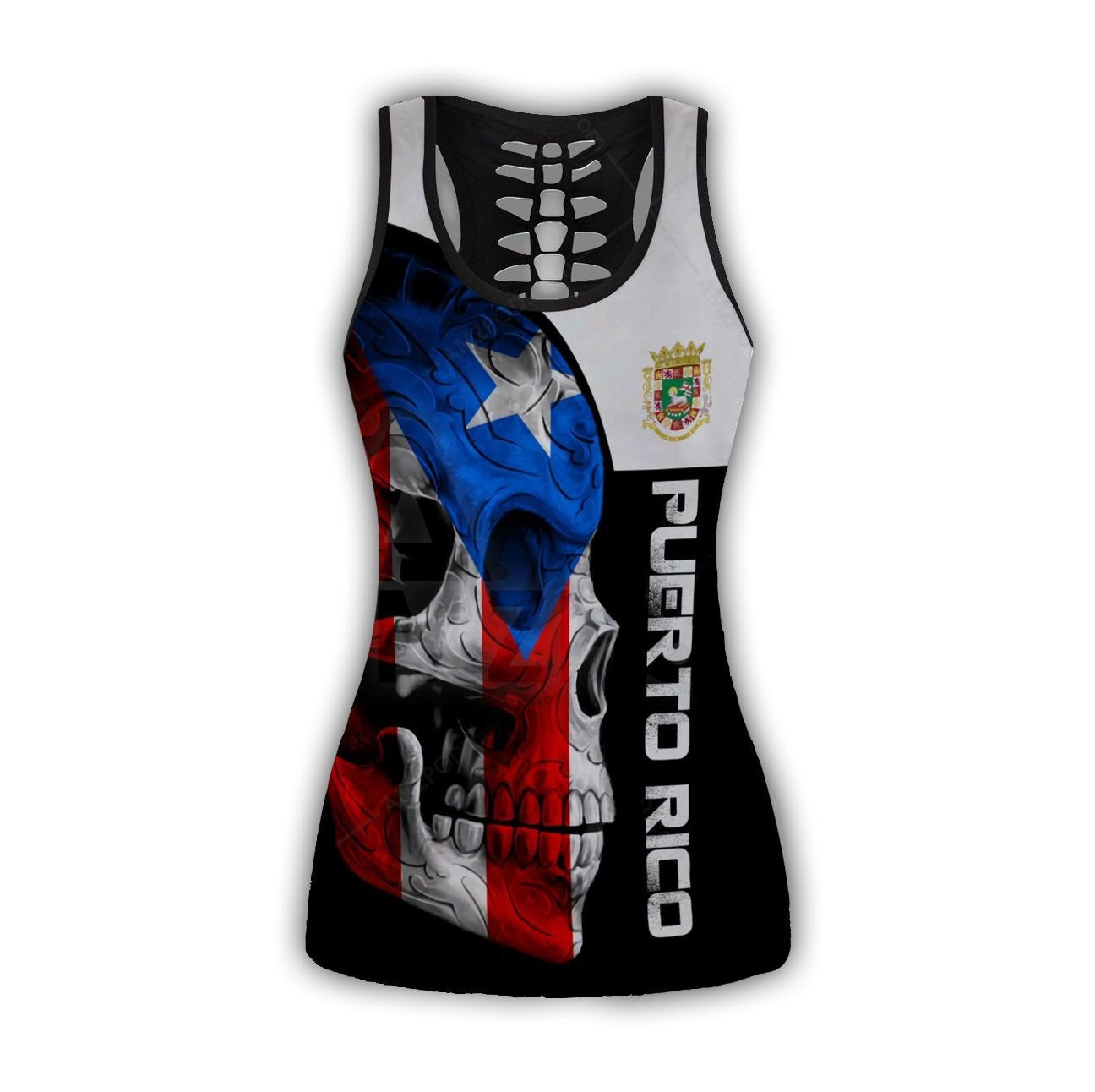 Puerto Rico Coat Of Arms With Skull Combo Outfit TH20061606