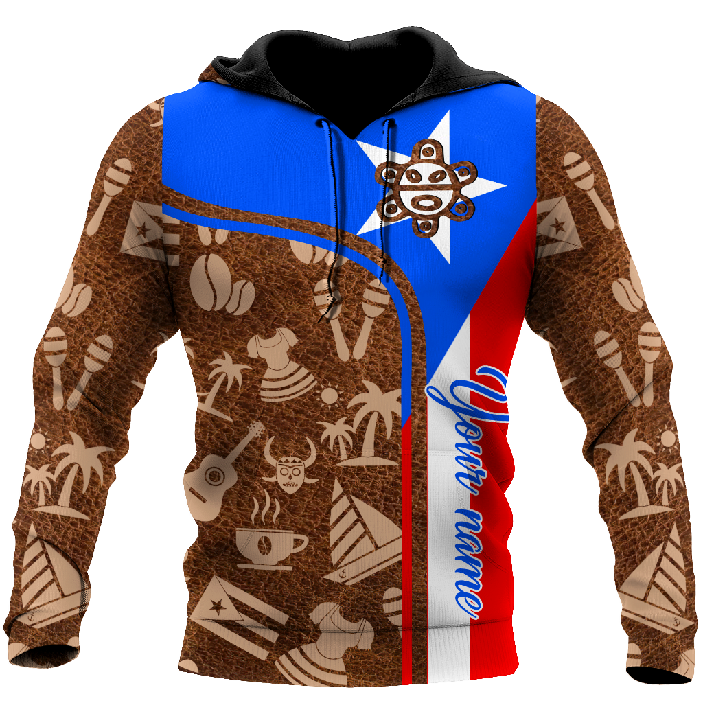 Customize Name Puerto Rico Symbol Hoodie For Men And Women MH06022104