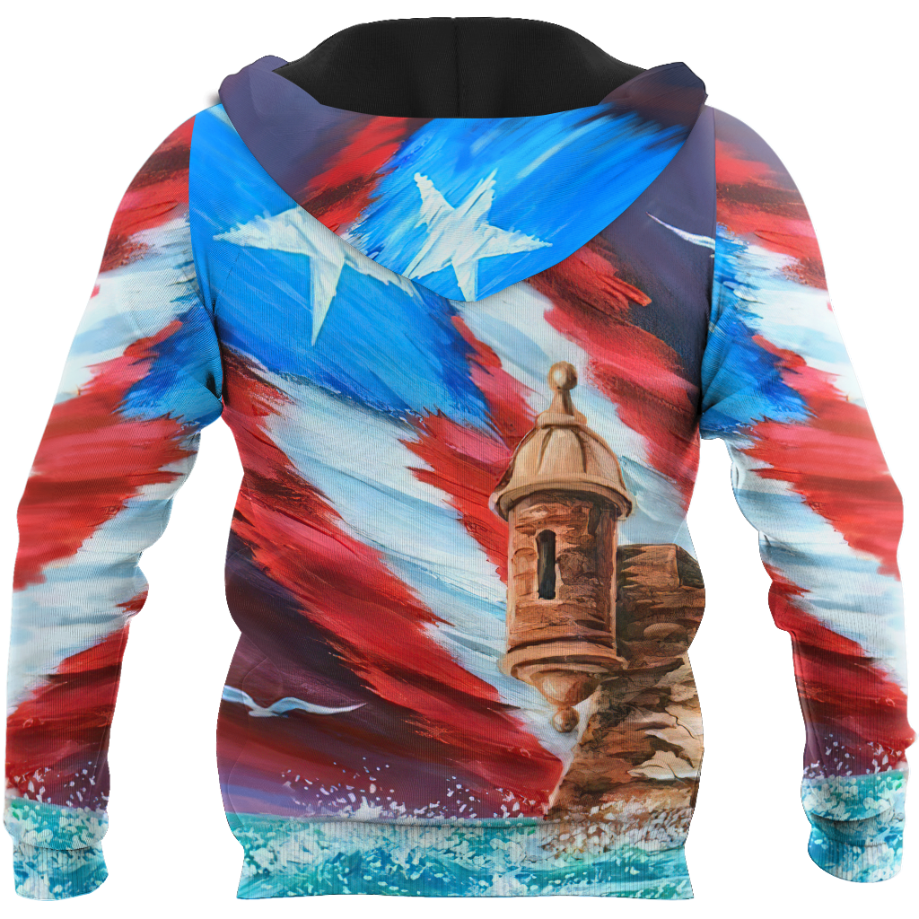 Custom Name Great Waves Puerto Rico Hoodie For Men And Women MH15032101