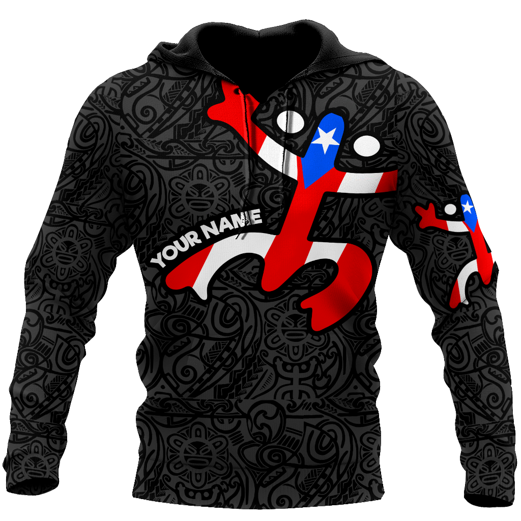 Custom Name Taino Tattoo Puerto Rico Hoodie For Men And Women MH16032106