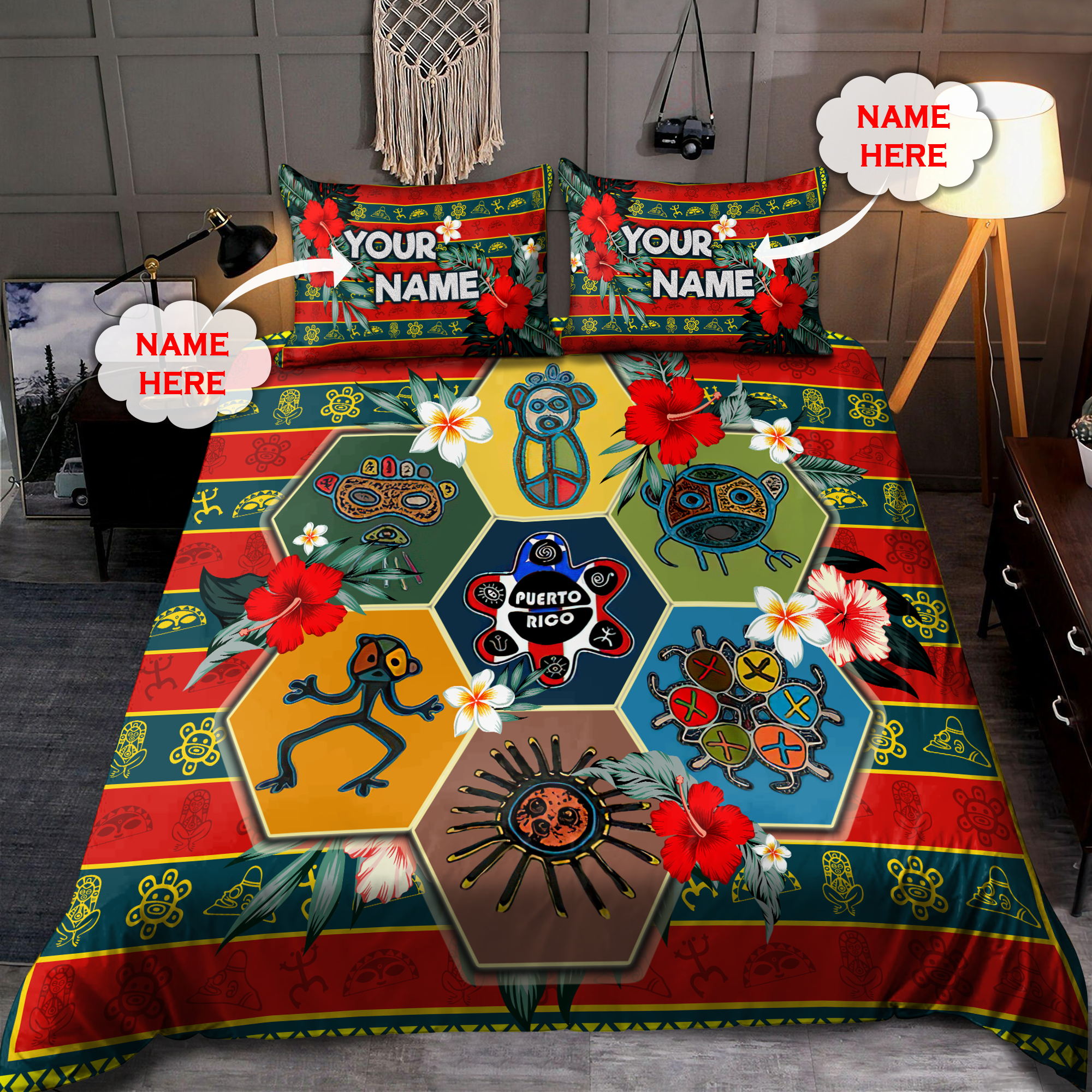 Customize Name Puerto Rico Bedding Set TNA06042104