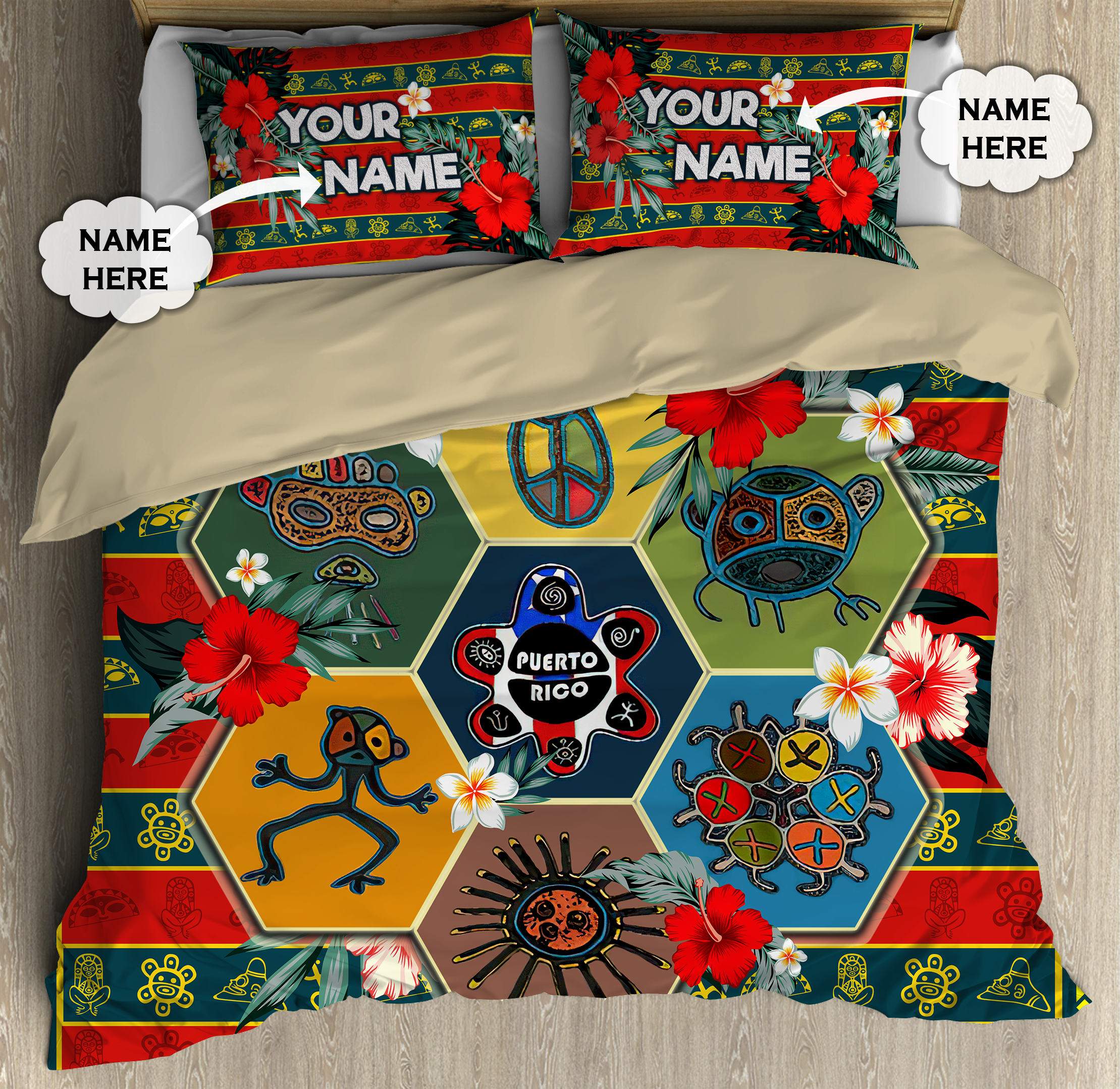 Customize Name Puerto Rico Bedding Set TNA06042104