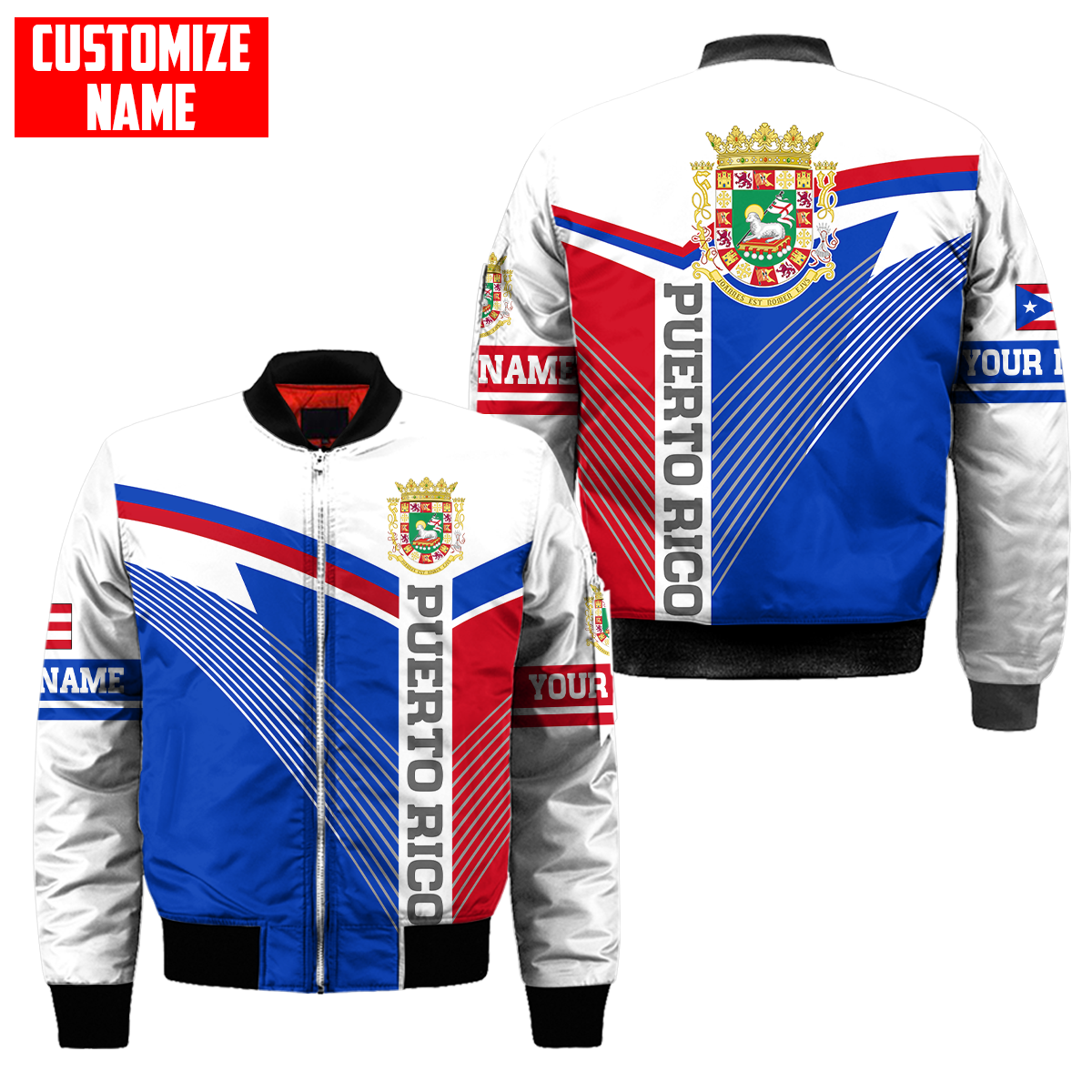 Customize Name Love For Puerto Rico 3D All Over Printed Unisex Shirts