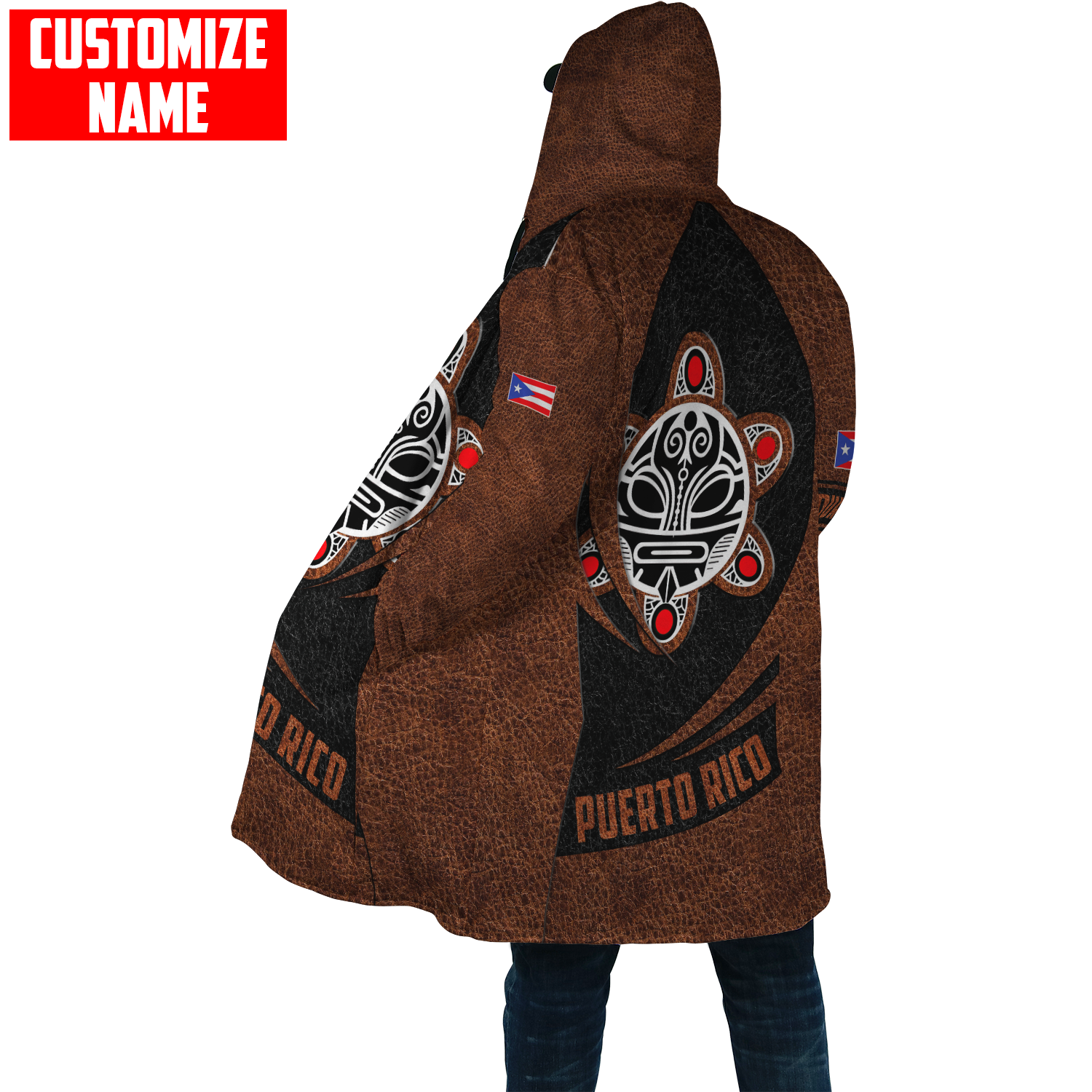 Custom Name Taino Tattoo Puerto Rico Cloak For Men And Women