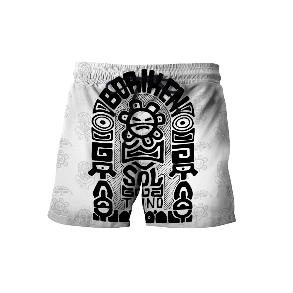 Puerto Rico Black Symbol Sol Taino On White Shirt QB06232004S