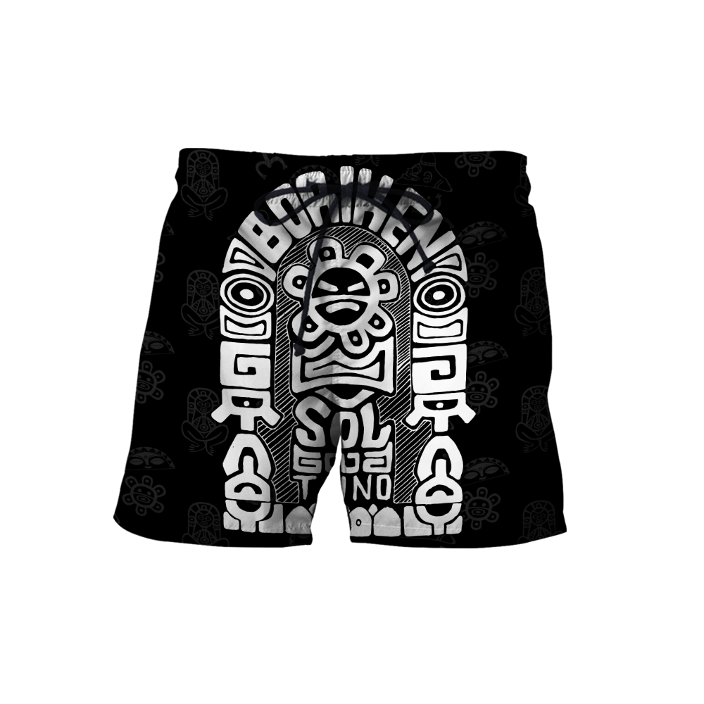 Puerto Rico White Symbol Sol Taino On Black Shirt QB06232002