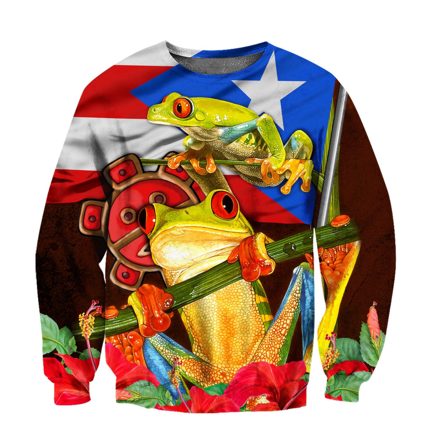 Puerto Rico Caribbean Frog With Maga Flower Combo Shirts QB06222002