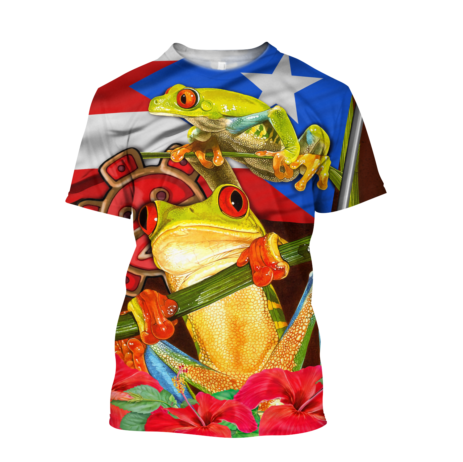 Puerto Rico Caribbean Frog With Maga Flower Combo Shirts QB06222002