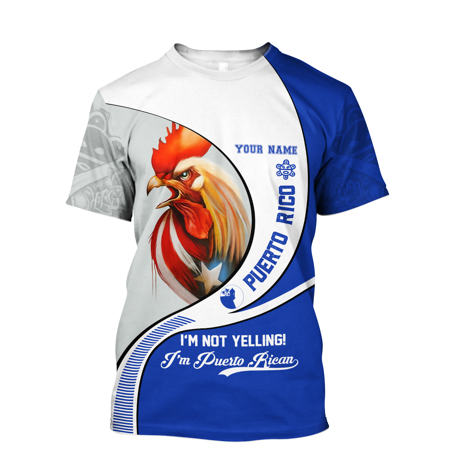 Custom Name Rooster Puerto Rico Hoodie For Men And Women MH12032102