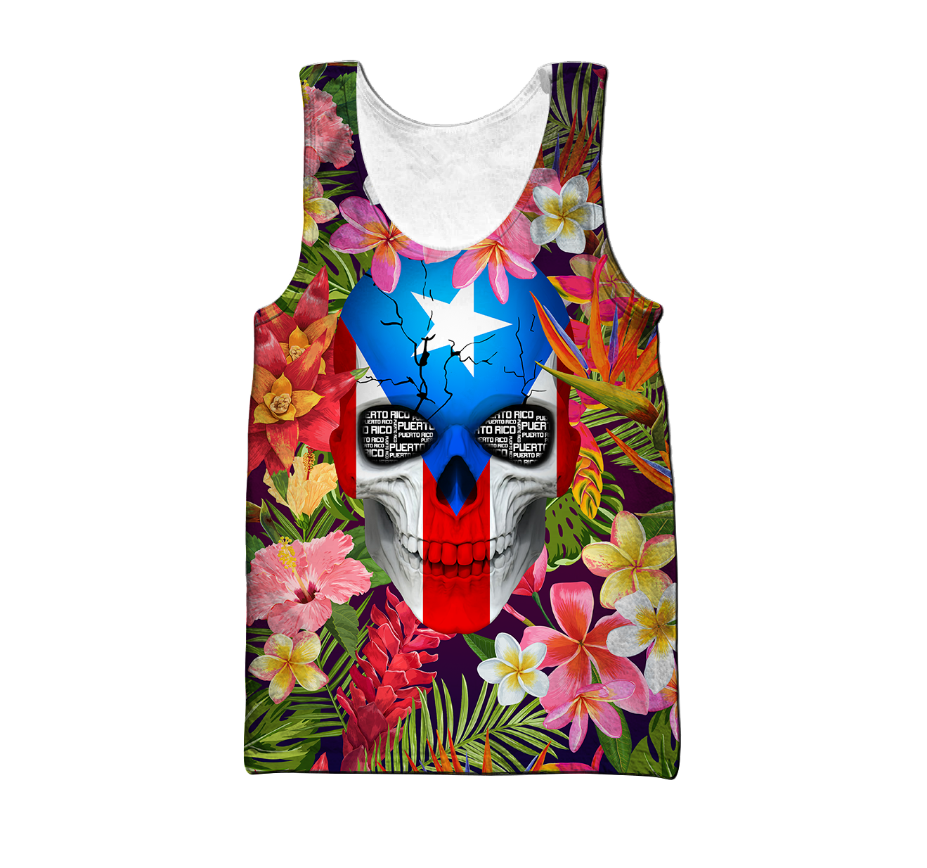 Puerto Rico Floral Skulls Shirt TH20061605S