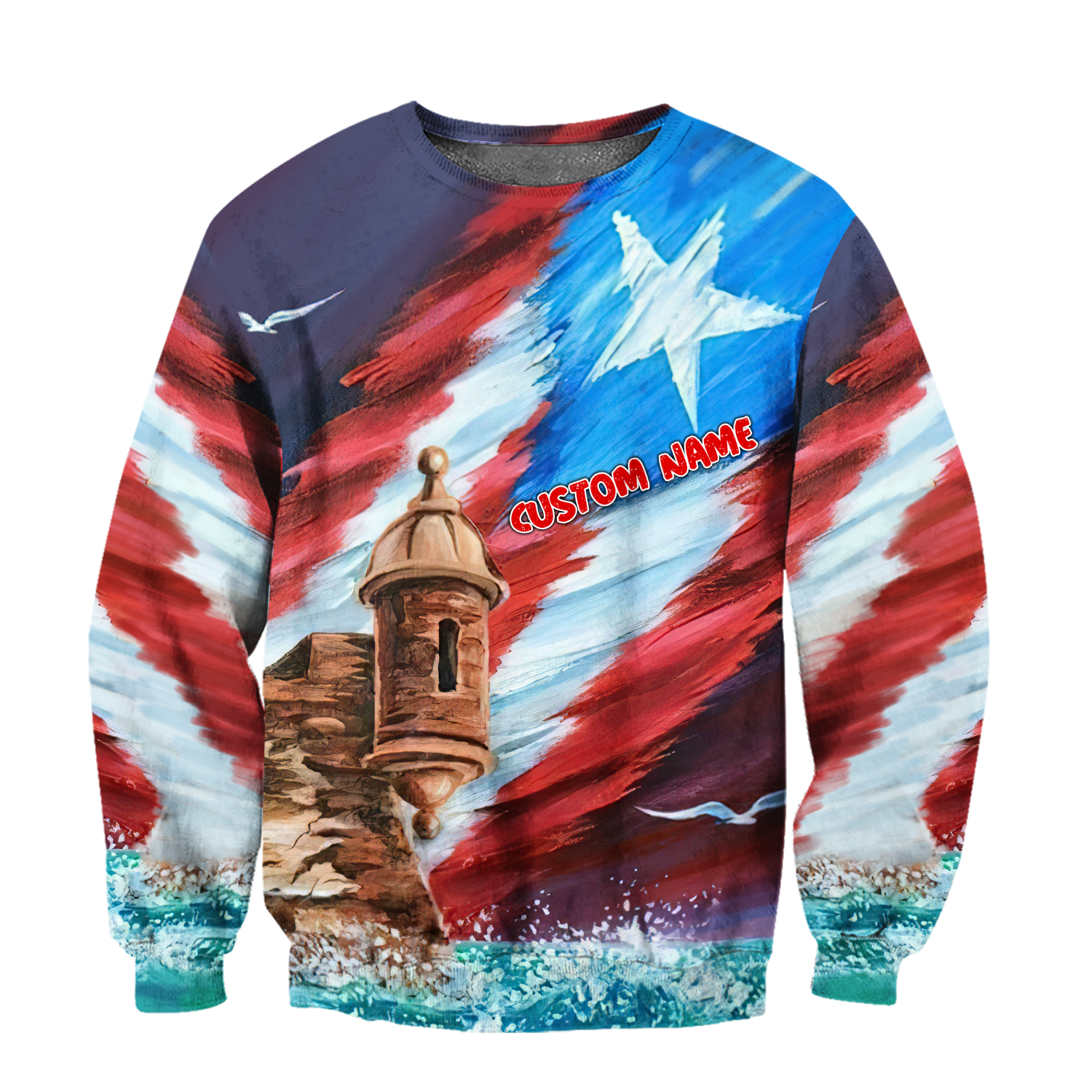 Custom Name Great Waves Puerto Rico Hoodie For Men And Women MH15032101