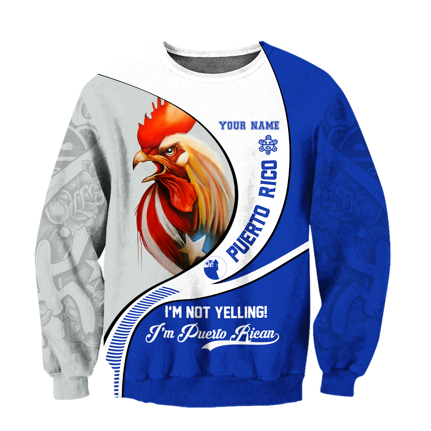 Custom Name Rooster Puerto Rico Hoodie For Men And Women MH12032102