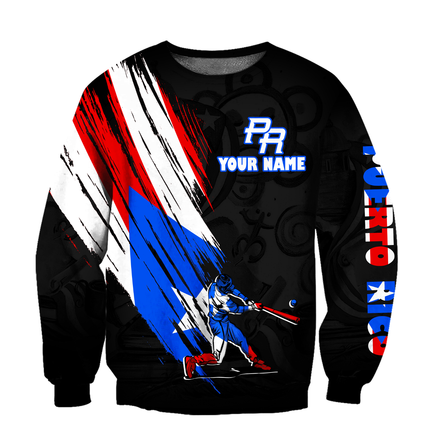 Custom Name Baseball Puerto Rico Hoodie For Men And Women MH15032102