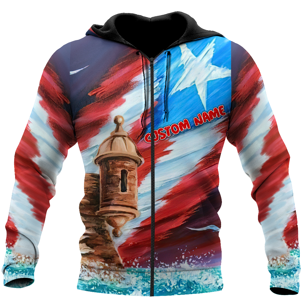 Custom Name Great Waves Puerto Rico Hoodie For Men And Women MH15032101