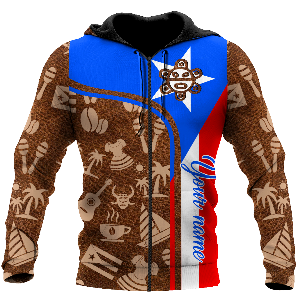 Customize Name Puerto Rico Symbol Hoodie For Men And Women MH06022104