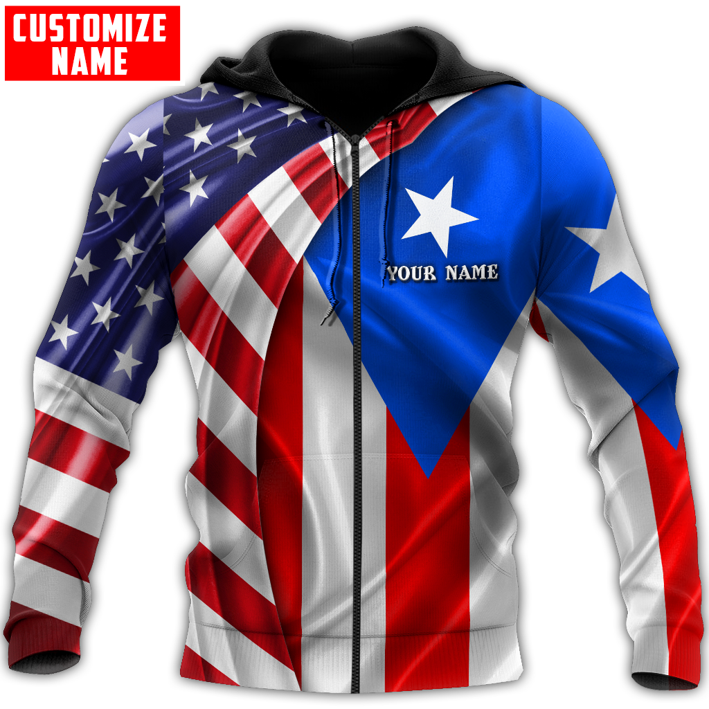 Customize Name Puerto Rico 3D All Over Printed Unisex Shirts