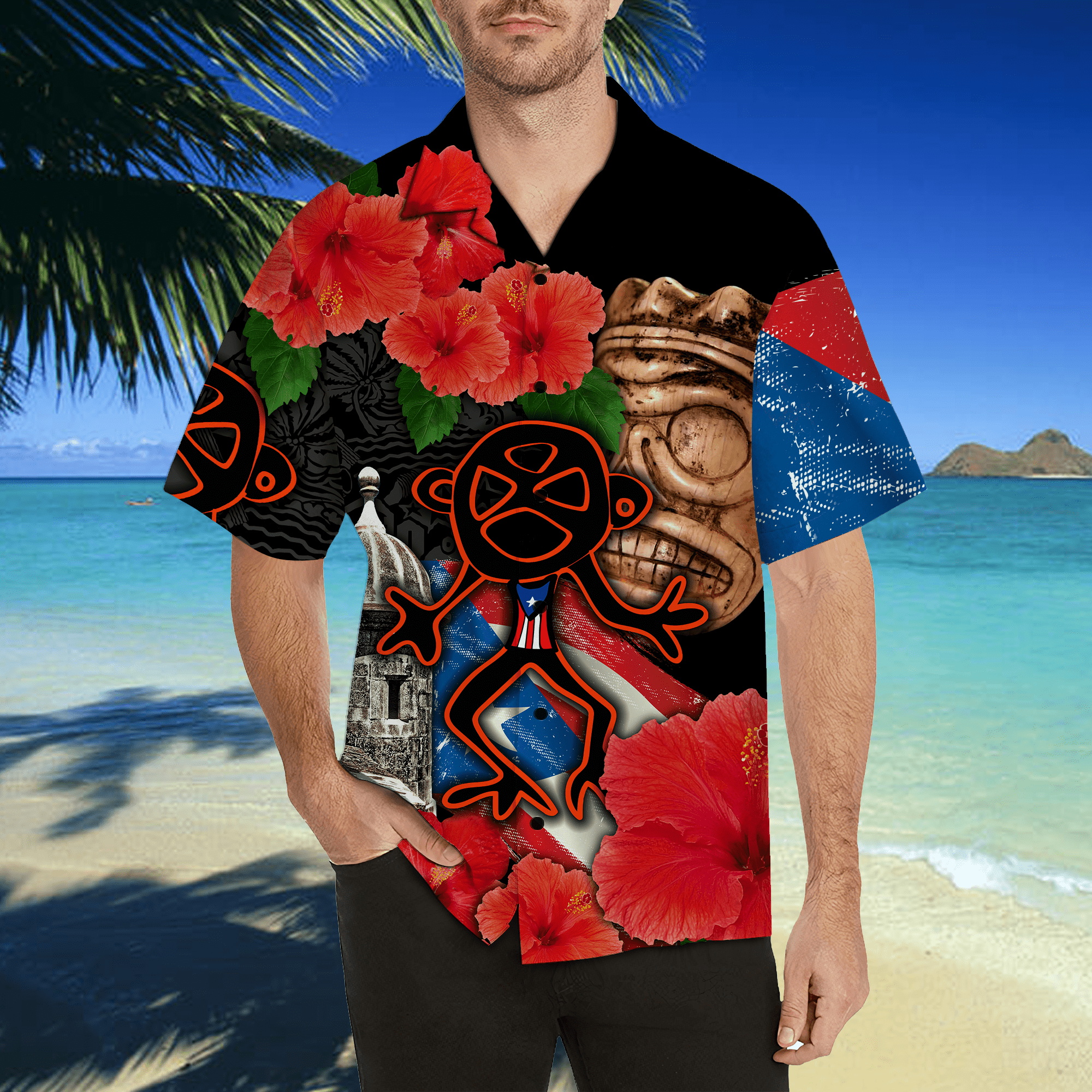 Puerto Rico Sol Taino With Maga Flower Hawaii Shirts JJ19062002